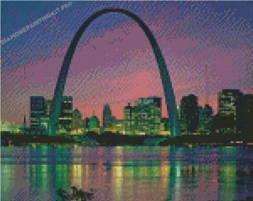 St Louis Gateway Arch Sunset Diamond Paintings