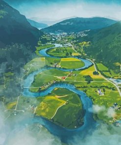 Stryn Norway Stryneelva River Diamond Paintings