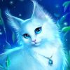 White Cat With Blue Eyes Art Diamond Paintings