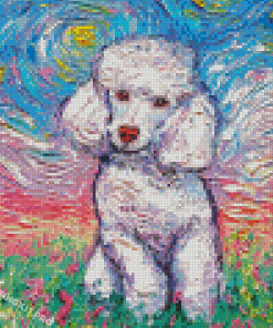 White Poodle Art Diamond Paintings