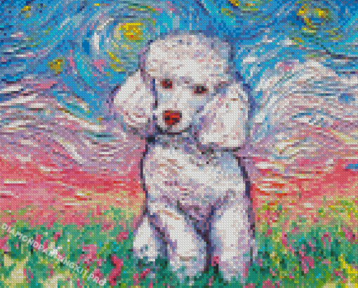 White Poodle Art Diamond Paintings