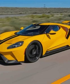 Yellow Ford GT Diamond Paintings