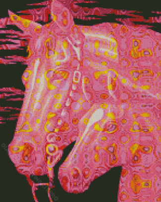 Abstract Pink Horses Diamond Paintings