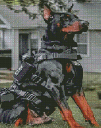 Aesthetic Military Dog Diamond Paintings