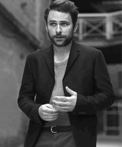 Black And White Charlie Day Diamond Paintings