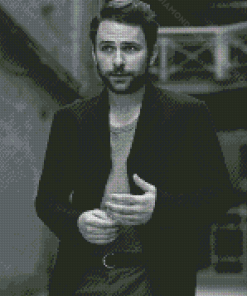 Black And White Charlie Day Diamond Paintings