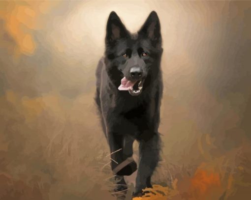 Black German Shepherd Puppy Diamond Paintings