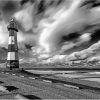 Black And White Lighthouse In Breskens Diamond Paintings