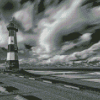 Black And White Lighthouse In Breskens Diamond Paintings