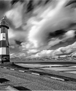 Black And White Lighthouse In Breskens Diamond Paintings