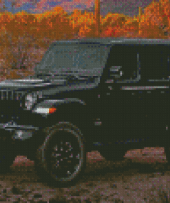 Black Jeep Car Diamond Paintings