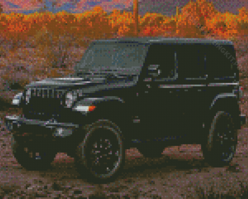 Black Jeep Car Diamond Paintings