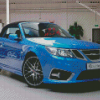 Blue Saab Car Diamond Paintings