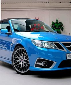 Blue Saab Car Diamond Paintings