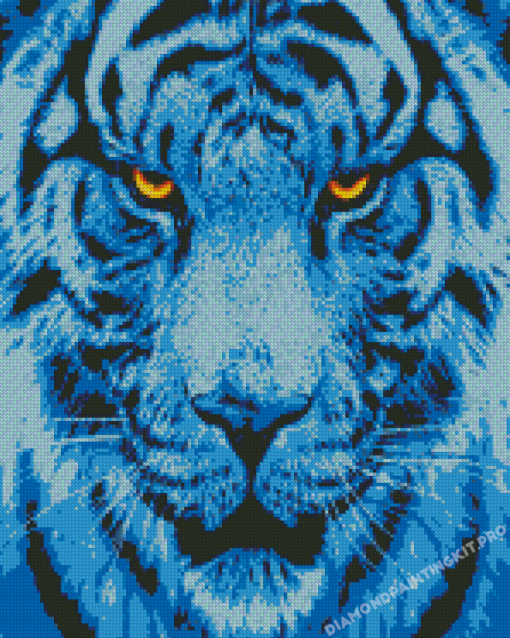 Blue Tiger Head Art Diamond Paintings
