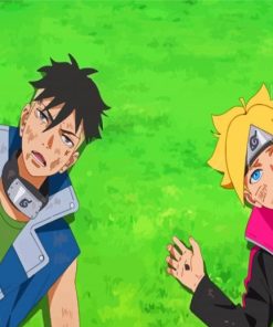 Boruto And Kawaki Sleeping On Grass Diamond Paintings