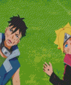 Boruto And Kawaki Sleeping On Grass Diamond Paintings