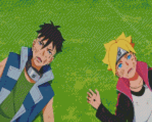 Boruto And Kawaki Sleeping On Grass Diamond Paintings