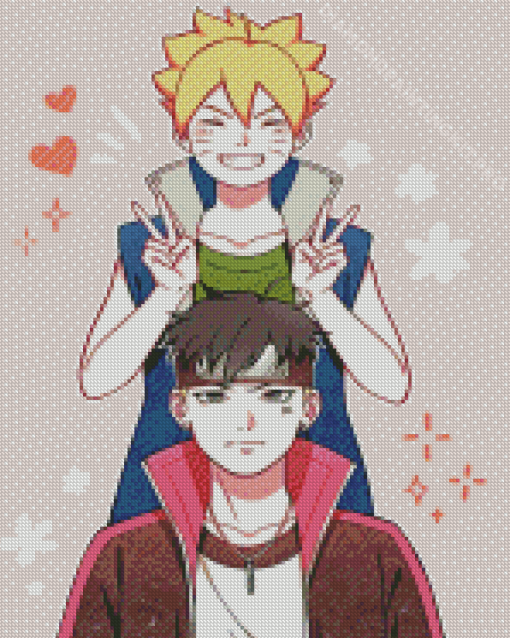 Boruto And Kawaki Characters Art Diamond Paintings