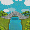 Bridge Over River Illustration Diamond Paintings