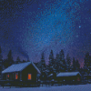 Cabin At Starry Night Diamond Paintings