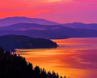 Coeur Dalene National Forest Sunset Diamond Paintings