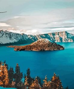 Crater Lake In Oregon Diamond Paintings