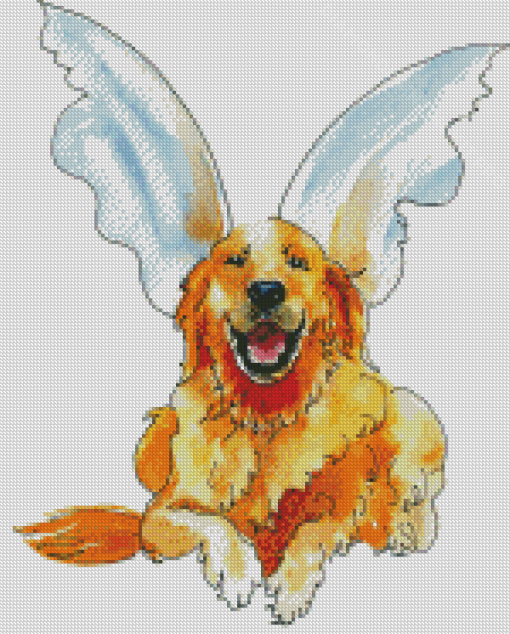 Dog Angel Smiling Diamond Paintings