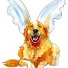 Dog Angel Smiling Diamond Paintings