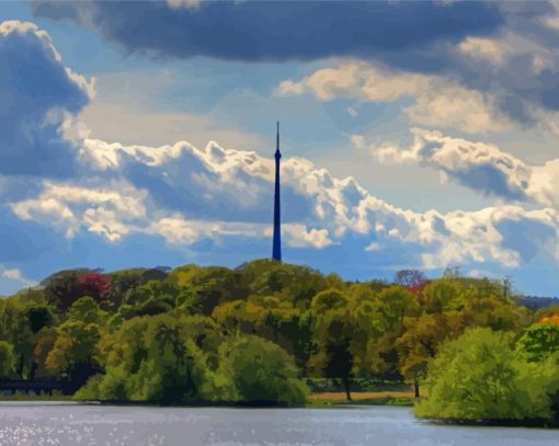 Emley Moor Tower In Yorkshire Diamond Paintings