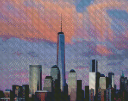 Freedom Tower At Sunset Diamond Paintings