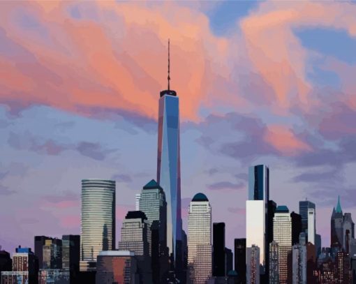 Freedom Tower At Sunset Diamond Paintings