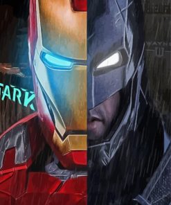 Half Ironman And Batman Diamond Paintings