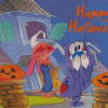 Happy Halloween Ren And Stimpy Diamond Paintings