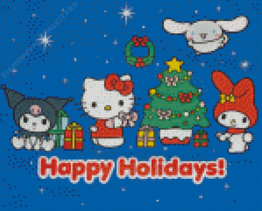 Hello Kitty Christmas Holiday Diamond Paintings