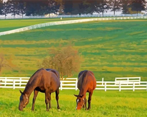 Horses Farm Diamond Paintings