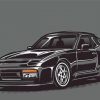 Illustration Black Porsche 944 Car Diamond Paintings