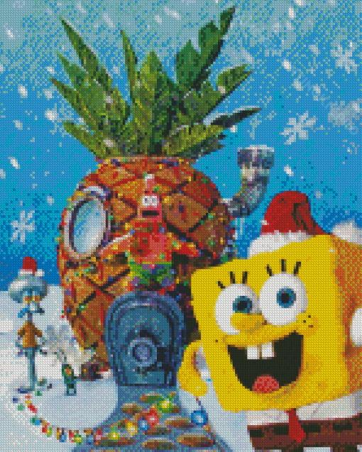 Its A SpongeBob Christmas Cartoon Diamond Paintings