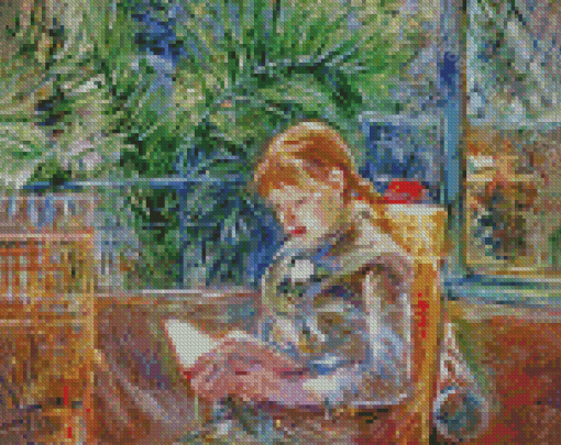 Jeune Fille Lisant La Lecture By Berthe Morisot Diamond Paintings