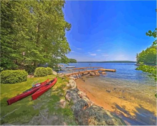 Kayaks By Sebago Lake Maine Diamond Paintings