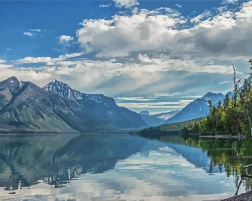 Lake McDonald Landscape Diamond Paintings