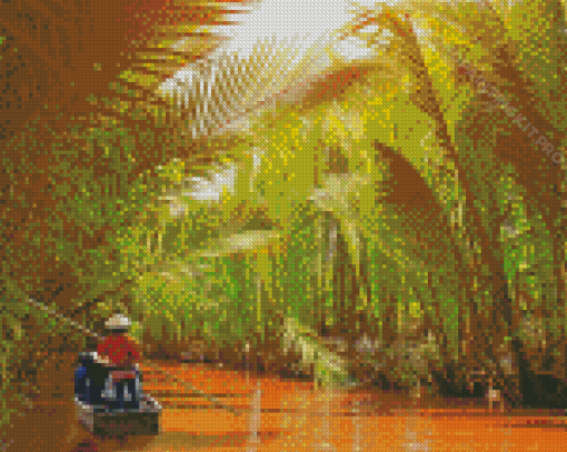 Mekong Delta At Sunset Diamond Paintings