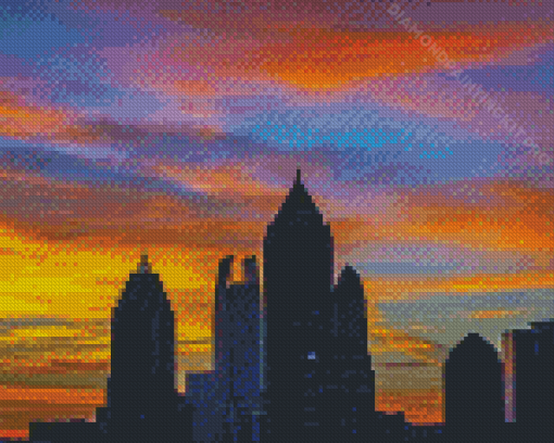 Midtown Atlanta Sunset Diamond Paintings