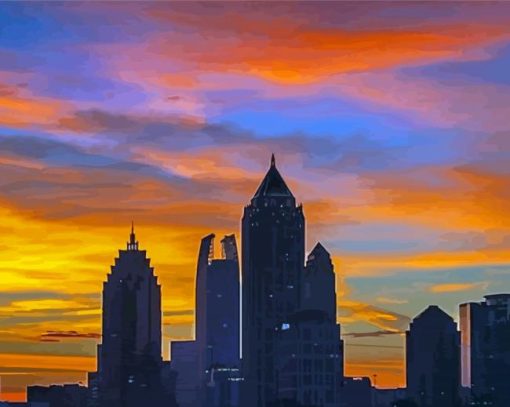 Midtown Atlanta Sunset Diamond Paintings