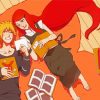 Minato And Kushina Laying On The Floor Diamond Paintings