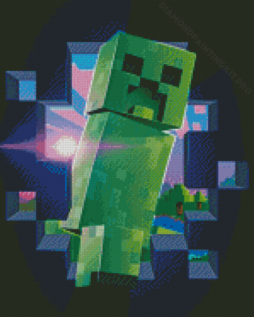 Minecraft Creeper Character Diamond Paintings