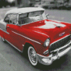 Monochrome Red 1955 Chevy Diamond Paintings