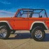 Orange Ford Bronco Car Diamond Paintings