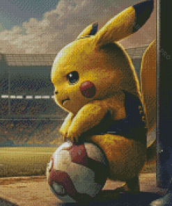 Pokemon Pikachu Playing Football Diamond Paintings