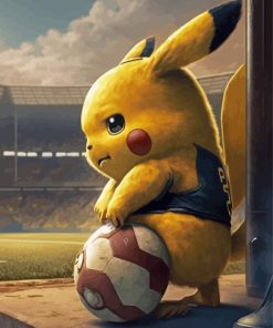 Pokemon Pikachu Playing Football Diamond Paintings